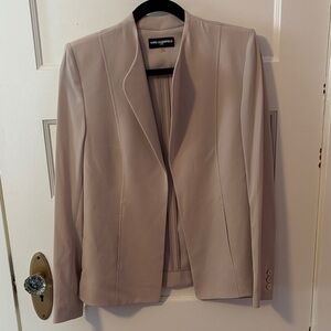 Karl Lagerfeld Paris | Women's Light Beige Taupe Open-front Modern Blazer